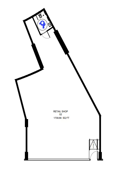  bedroom Retail floor plan at Binghatti Flare