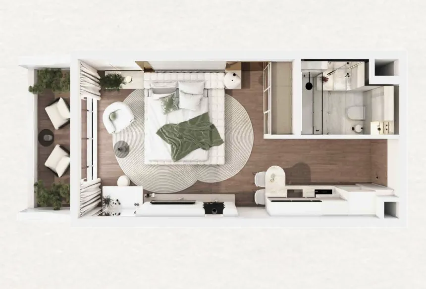 0 bedroom Apartments floor plan at Barari Gate by ADE