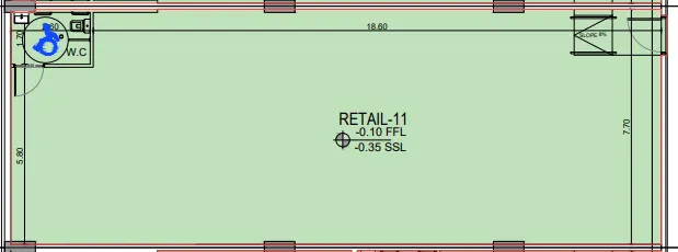  bedroom Retail floor plan at Binghatti Flare