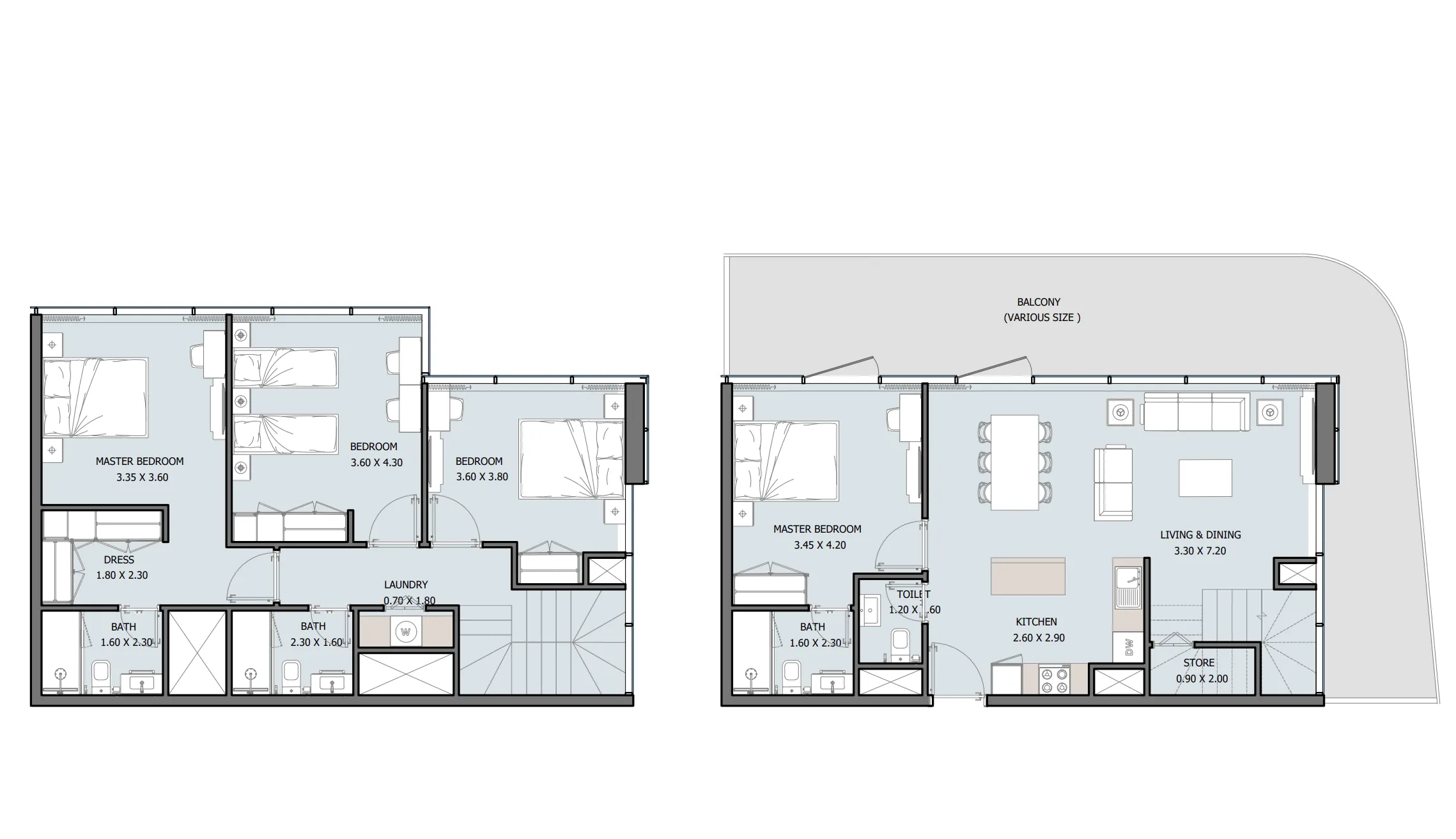 4 bedroom Penthouse floor plan at Reportage Tower