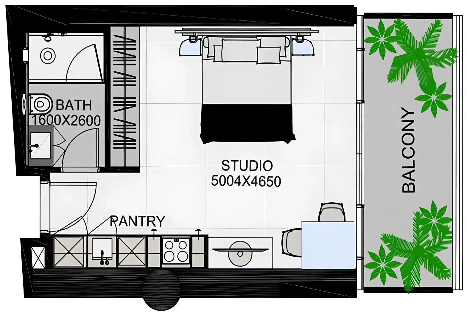 0 bedroom Apartments floor plan at The Community Sports Arena