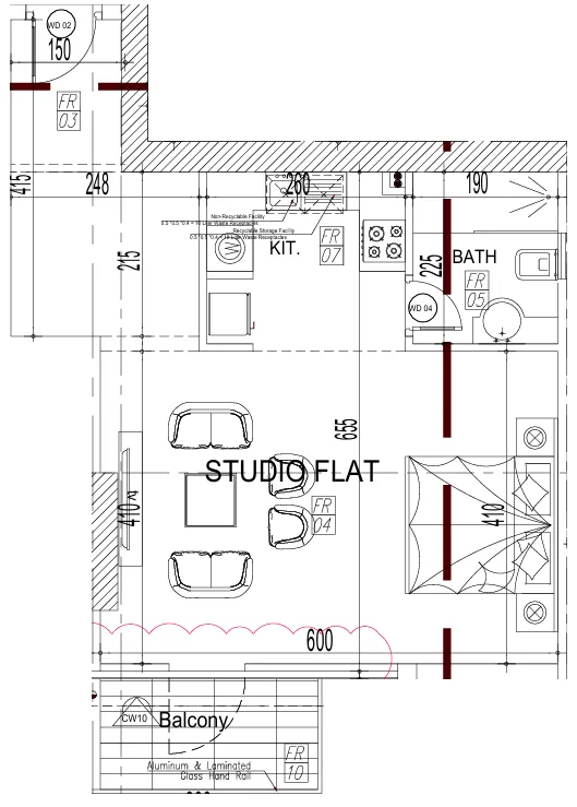 0 bedroom Apartments floor plan at Paradise View II
