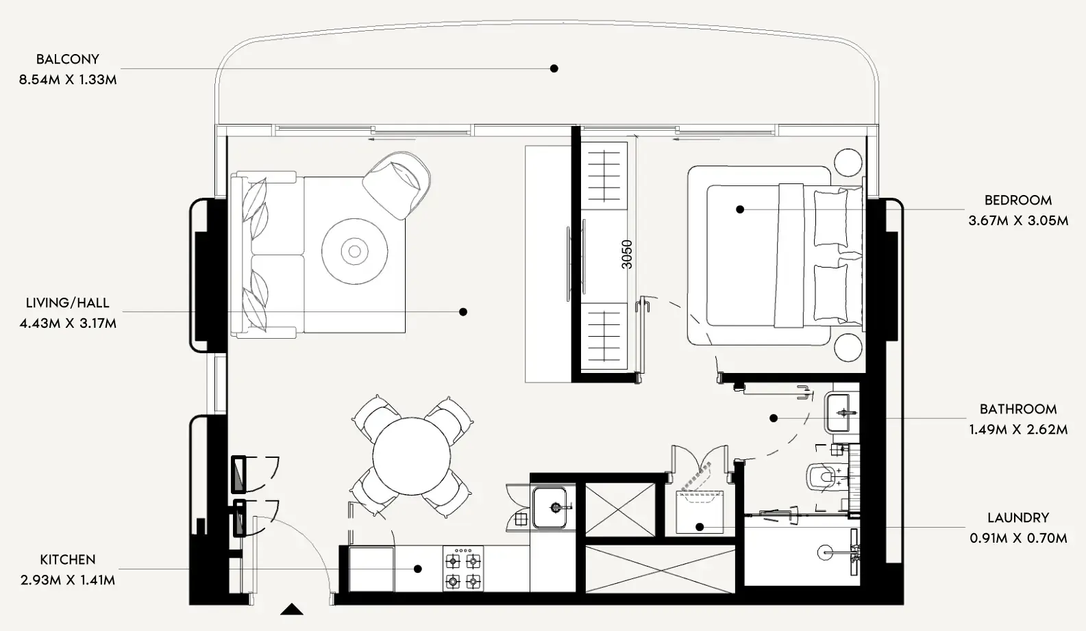 1 bedroom Apartments floor plan at Azizi Leily