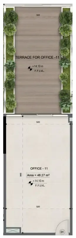  bedroom Office floor plan at Sky Line by Peace Homes