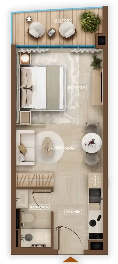 0 bedroom Apartments floor plan at Sky Hills Astra