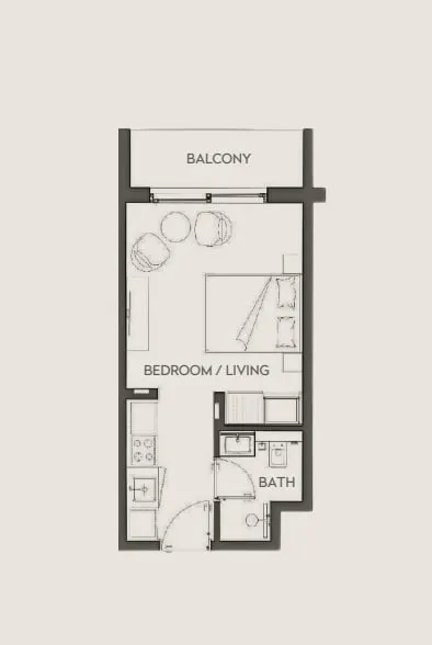 0 bedroom Apartments floor plan at Hawa Residence