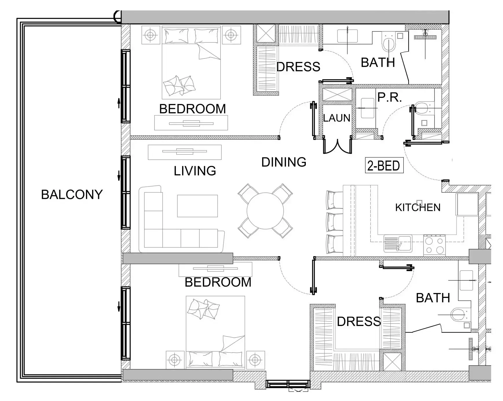 2 bedroom Apartments floor plan at Valencia