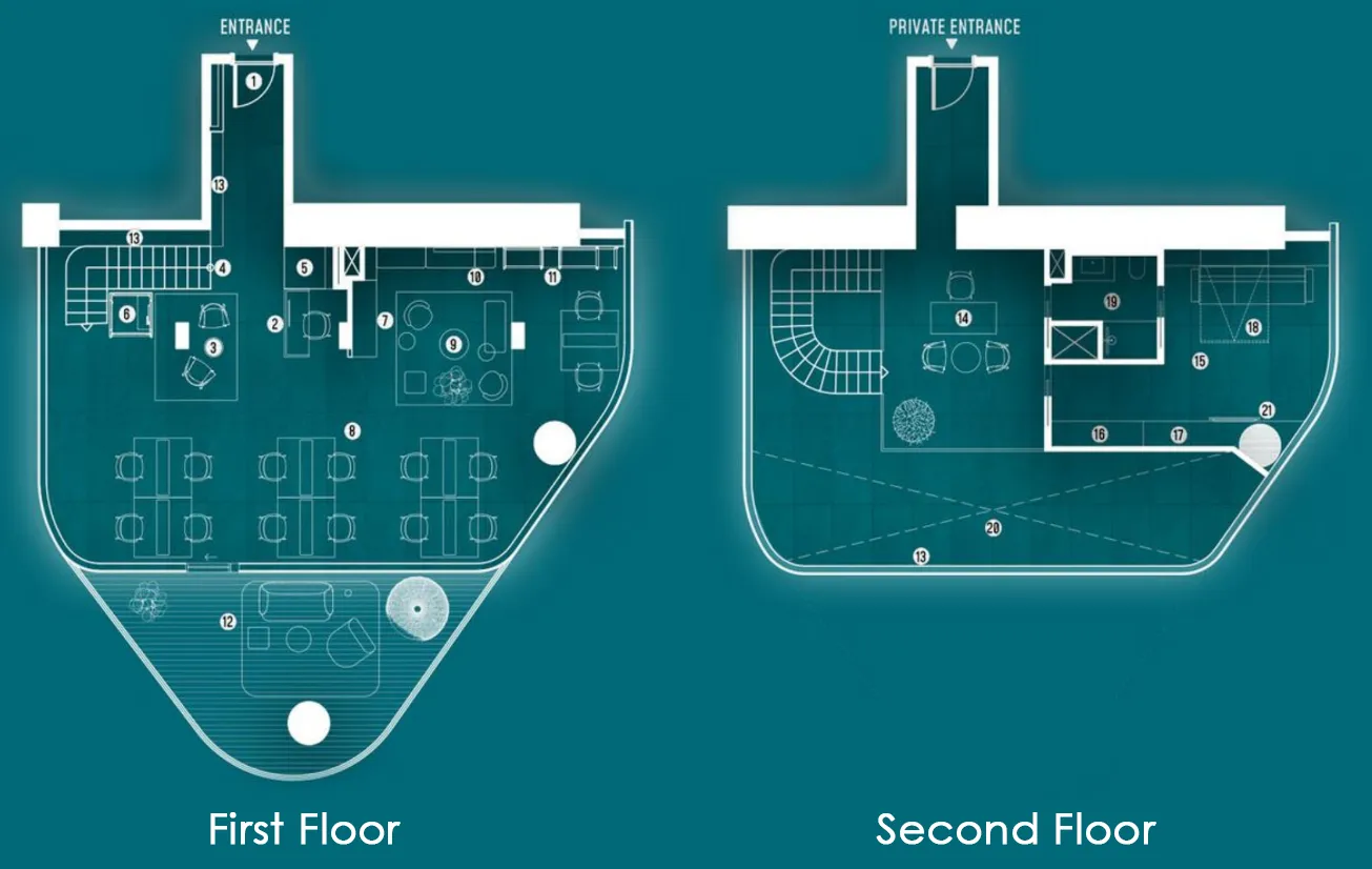  bedroom Office floor plan at HQ by Rove