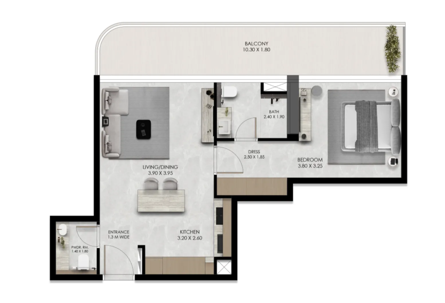 1 bedroom Apartments floor plan at Verano by Prescott