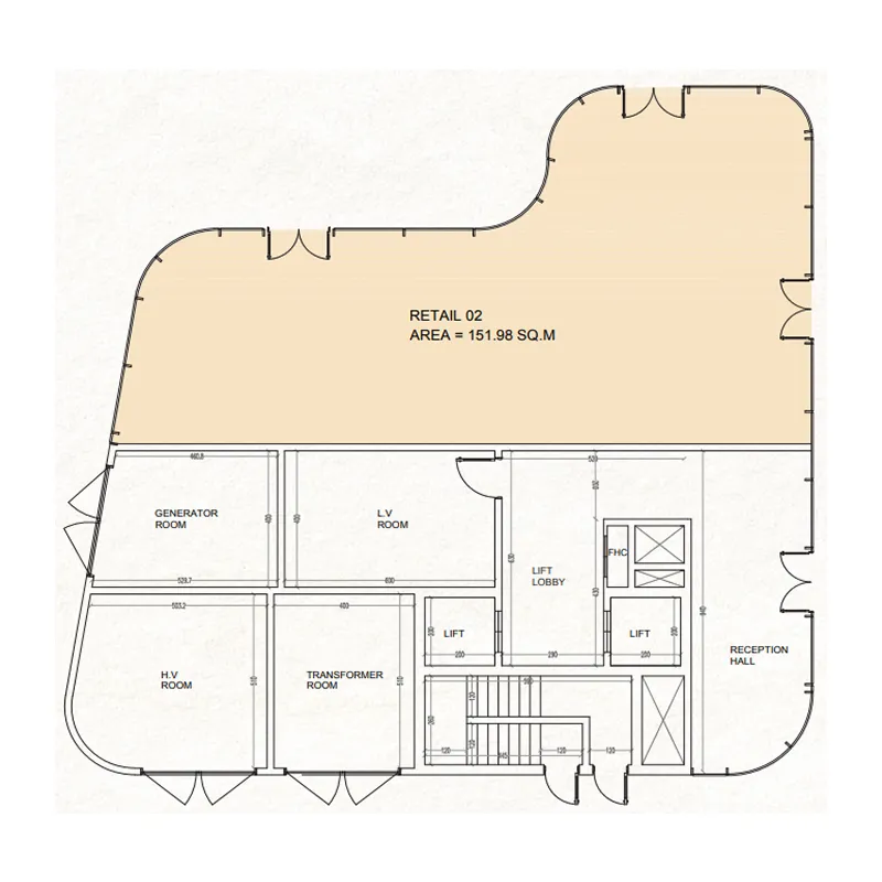  bedroom Retail floor plan at The WADI