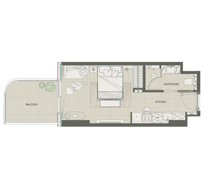 0 bedroom Apartments floor plan at Mondrian Phases 1 and 2