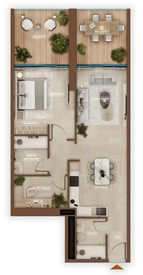 1 bedroom Apartments floor plan at Sky Hills Astra
