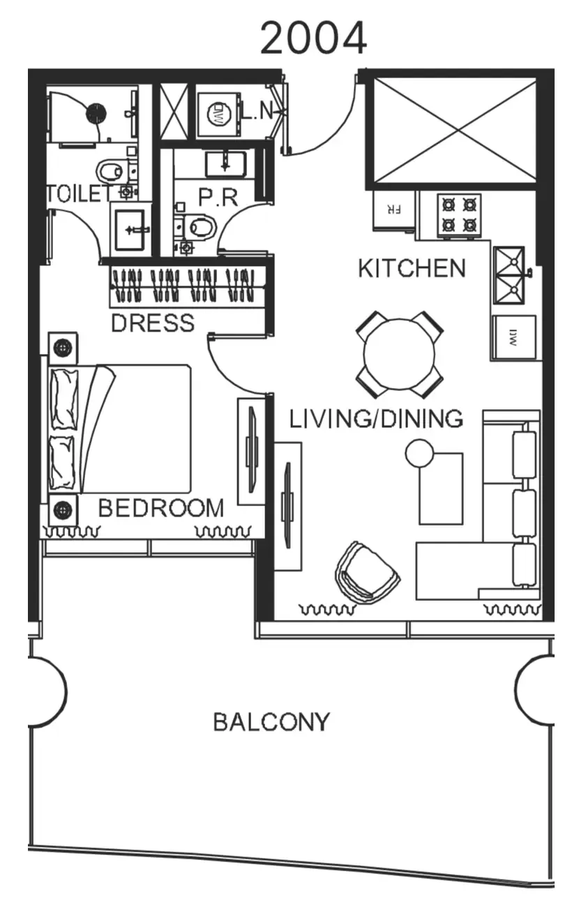 1 bedroom Apartments floor plan at The WOW Tower