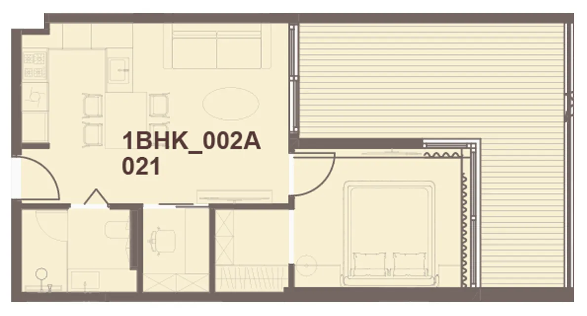 1 bedroom Apartments floor plan at J-Haus Residence