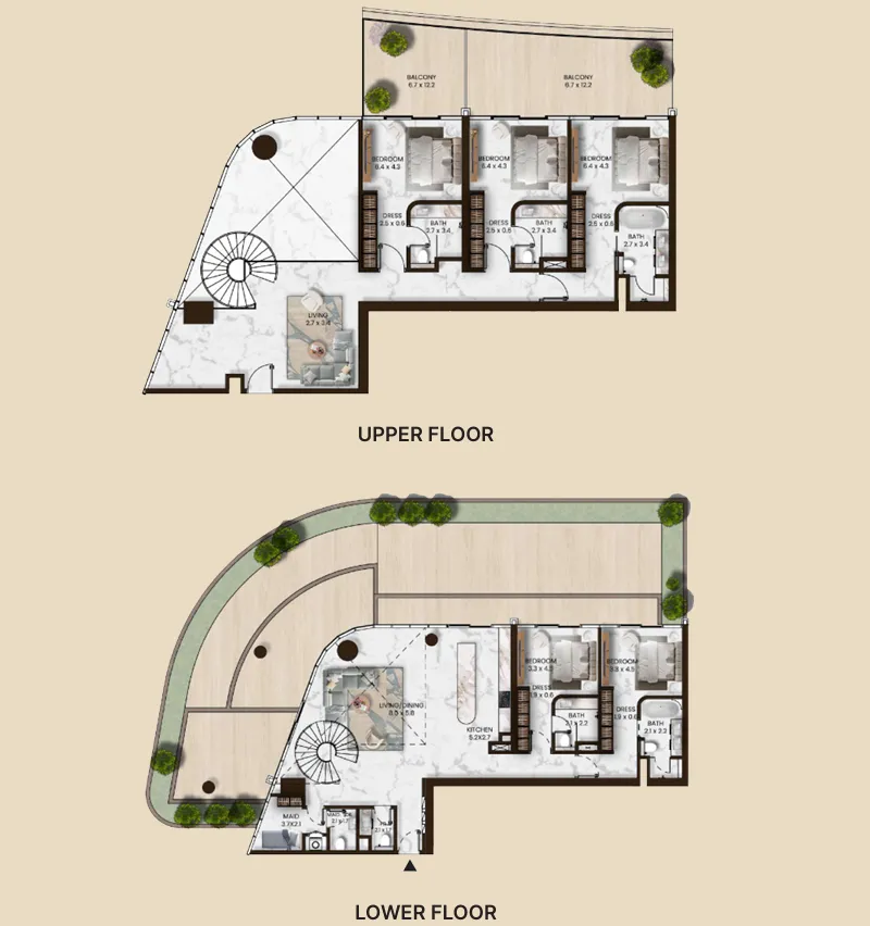 5.5 bedroom Townhouse floor plan at Saas Hills