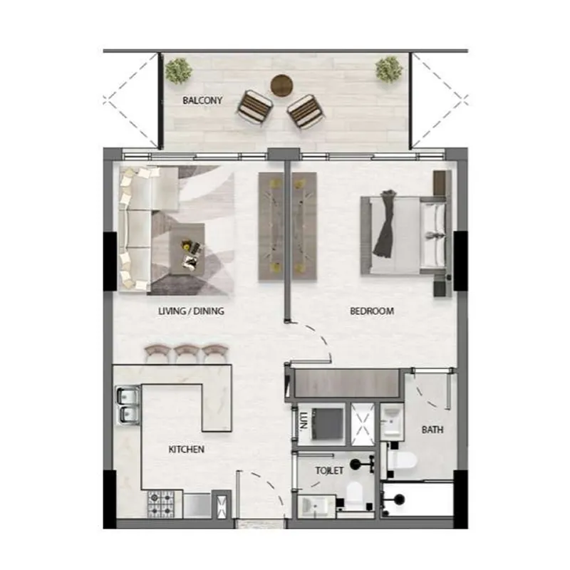 1 bedroom Apartments floor plan at Avana Residences