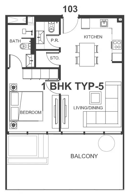 1 bedroom Apartments floor plan at Interstellar Tower