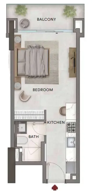 0 bedroom Apartments floor plan at Urban - Park Residences