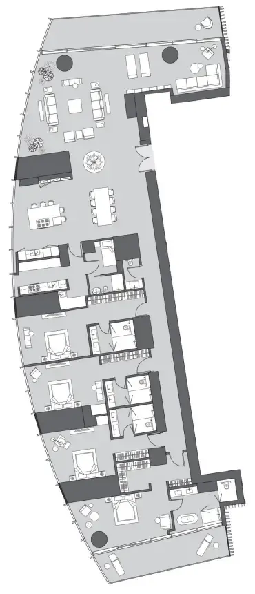4.5 bedroom Penthouse floor plan at Six Senses Residence
