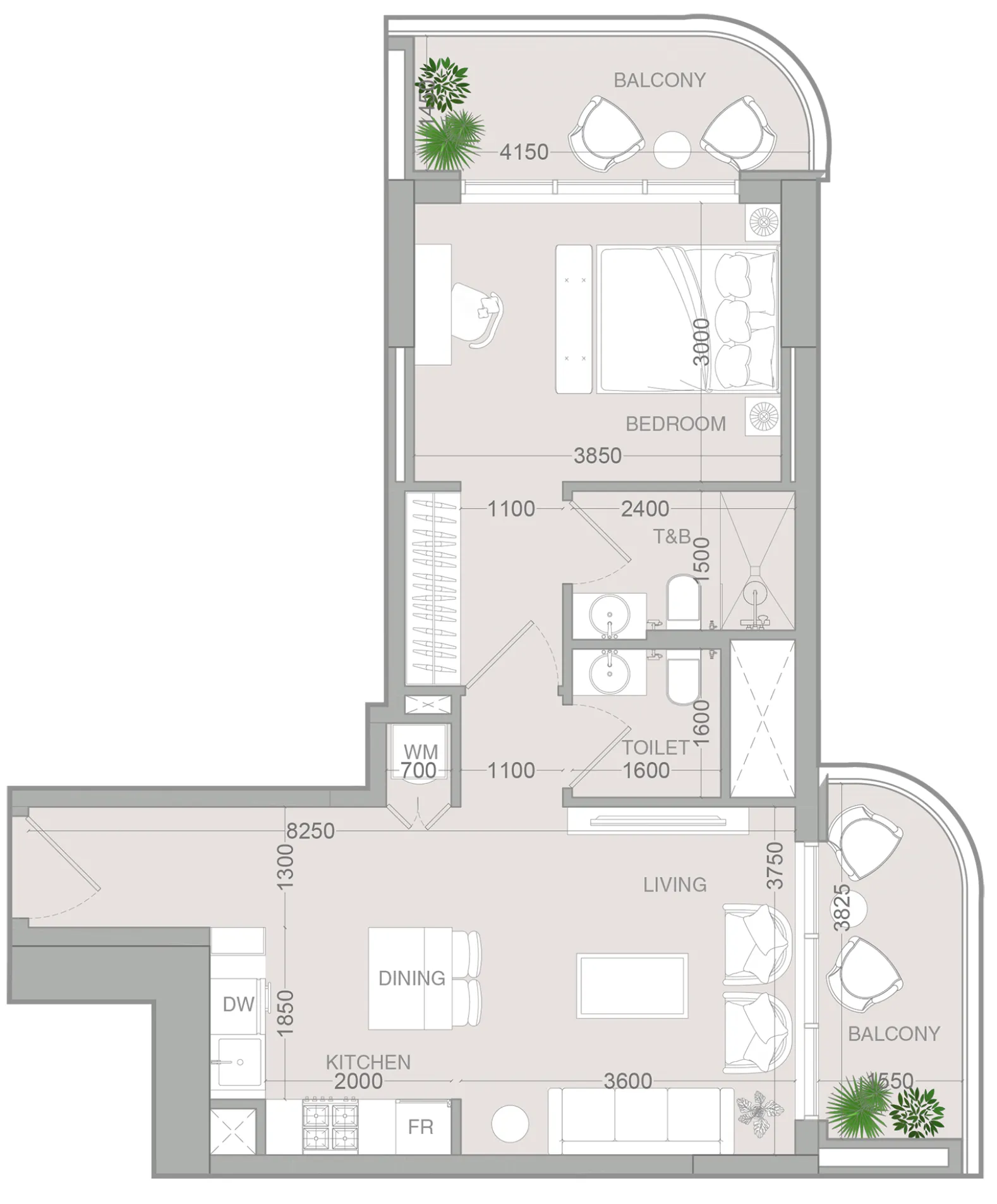 1 bedroom Apartments floor plan at ALTA V1EW
