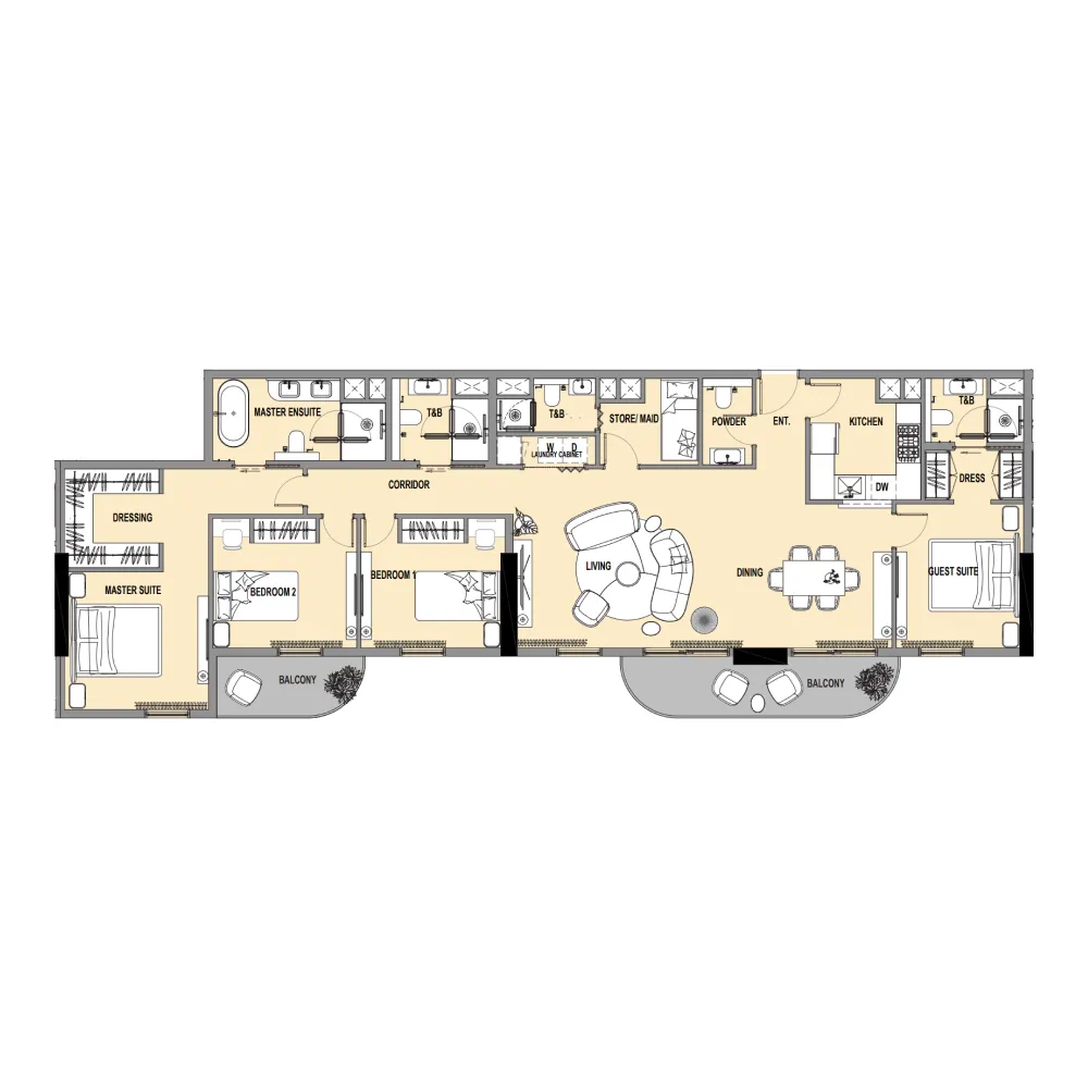 4 bedroom Apartments floor plan at Verso