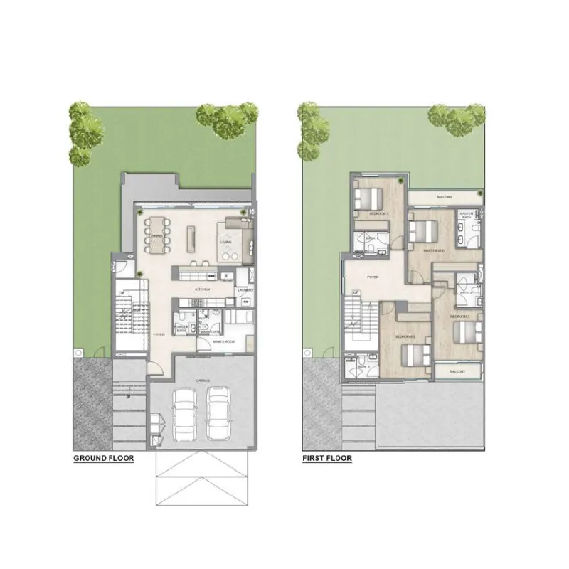 4 bedroom Townhouse floor plan at Aila Homes