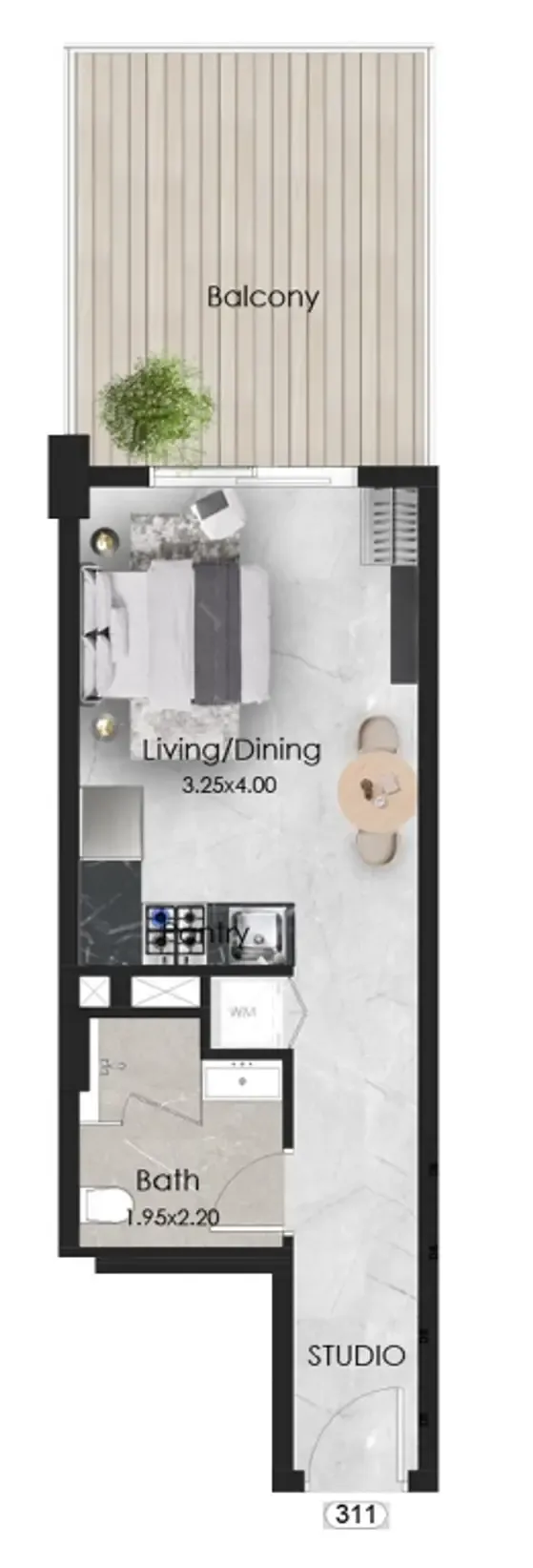 0 bedroom Apartments floor plan at Aristo
