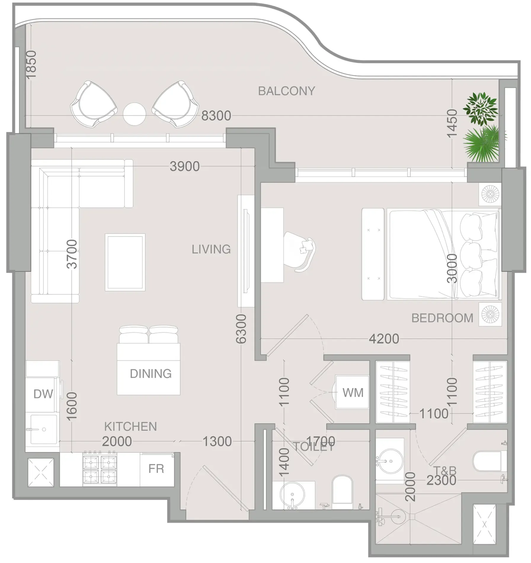 1 bedroom Apartments floor plan at ALTA V1EW