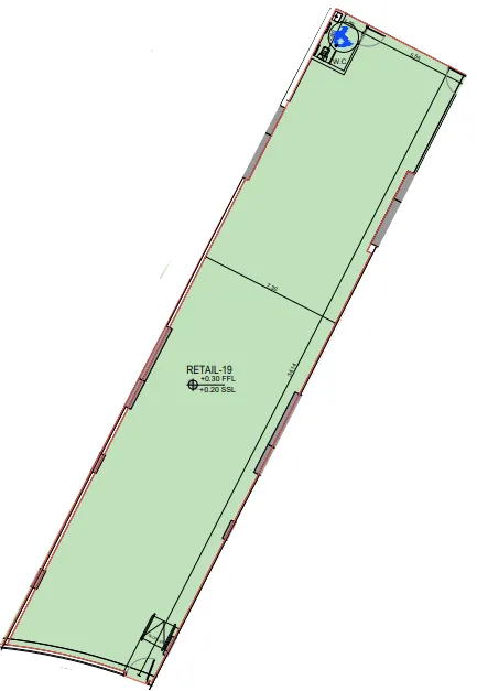  bedroom Retail floor plan at Binghatti Flare