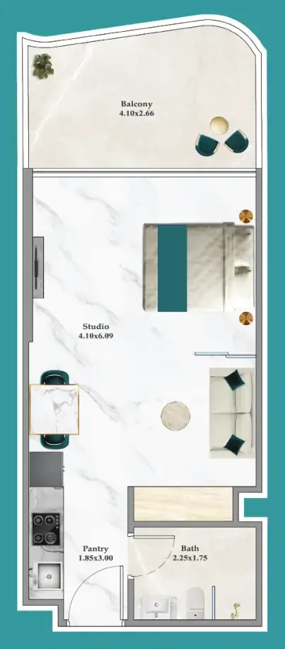 0 bedroom Apartments floor plan at Breez