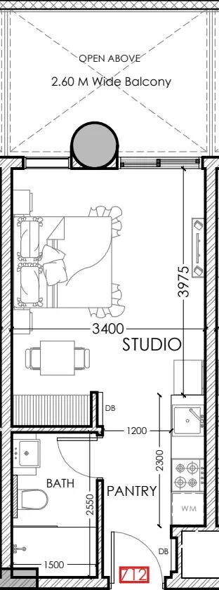 0 bedroom Apartments floor plan at Al Haseen Residences 5