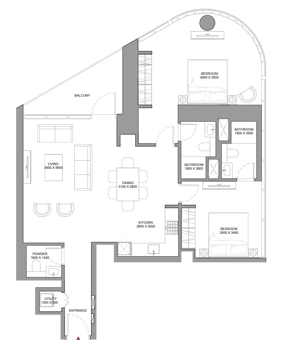 2 bedroom Apartments floor plan at Skyvue Stellar