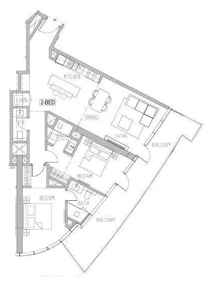 2 bedroom Apartments floor plan at Canal Heights