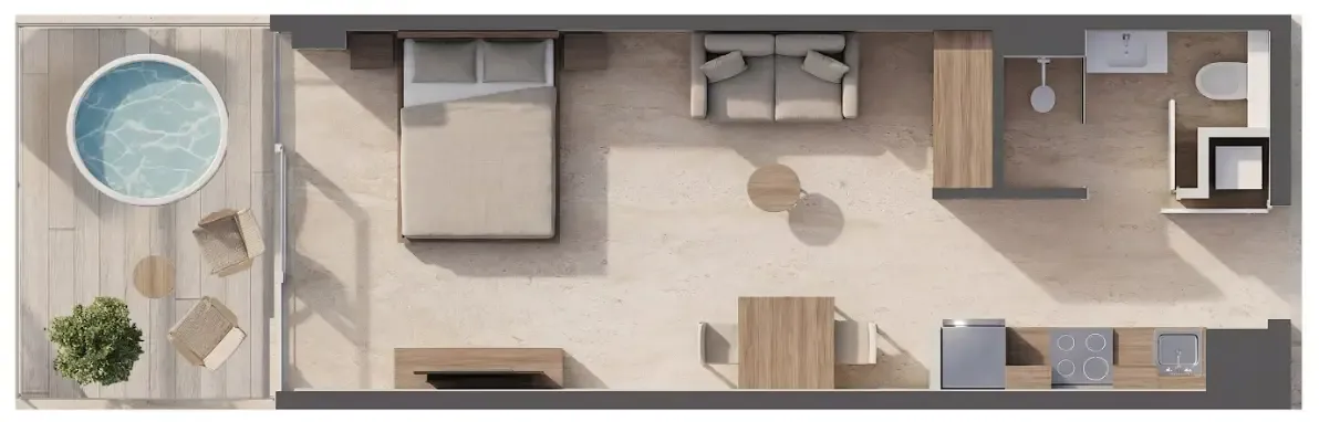0 bedroom Apartments floor plan at Sky Line by Peace Homes