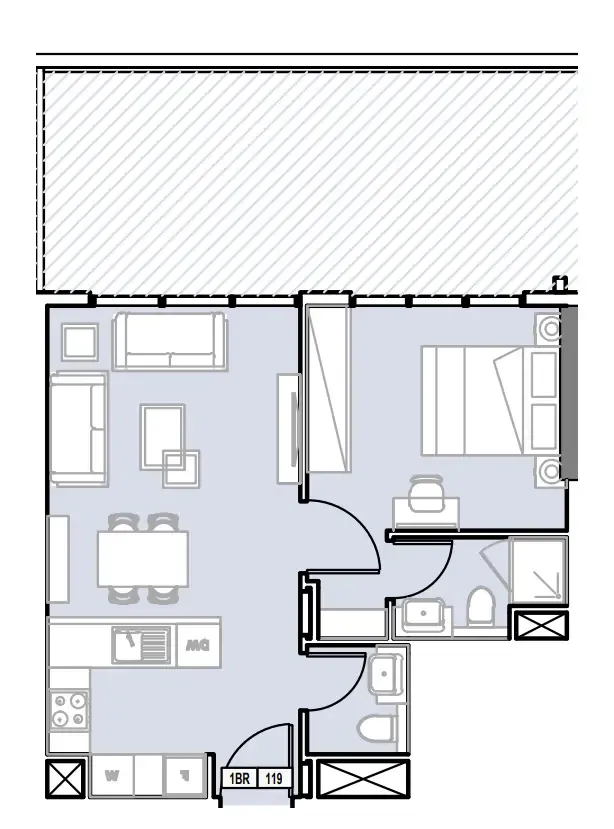 1 bedroom Apartments floor plan at Verdana III