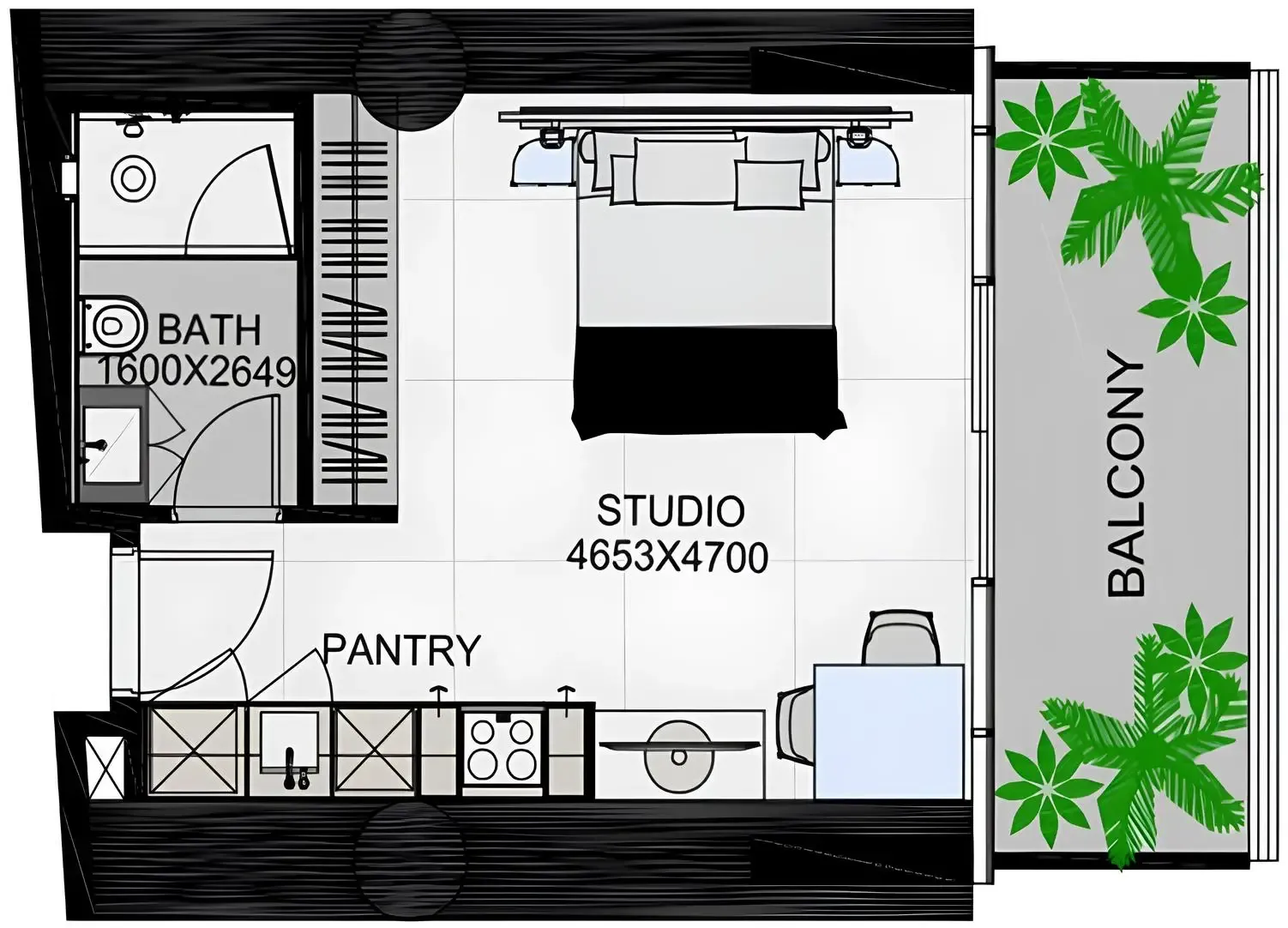 0 bedroom Apartments floor plan at The Community Sports Arena