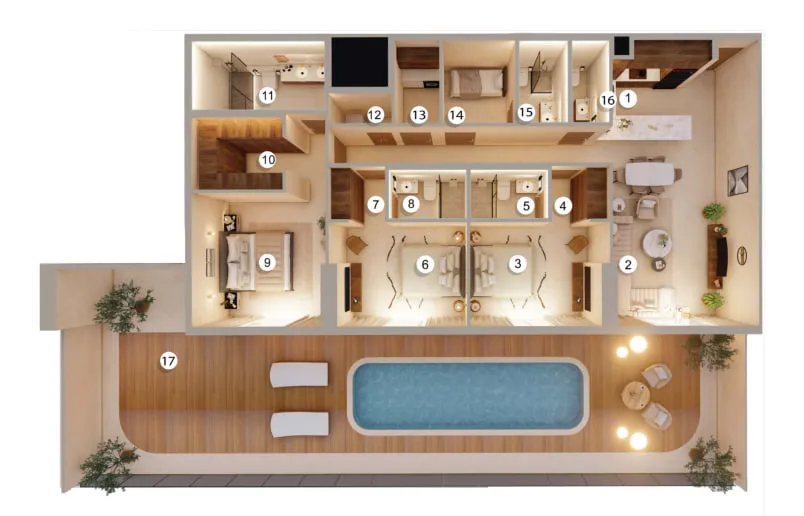 3 bedroom Apartments floor plan at Tivanno Residence