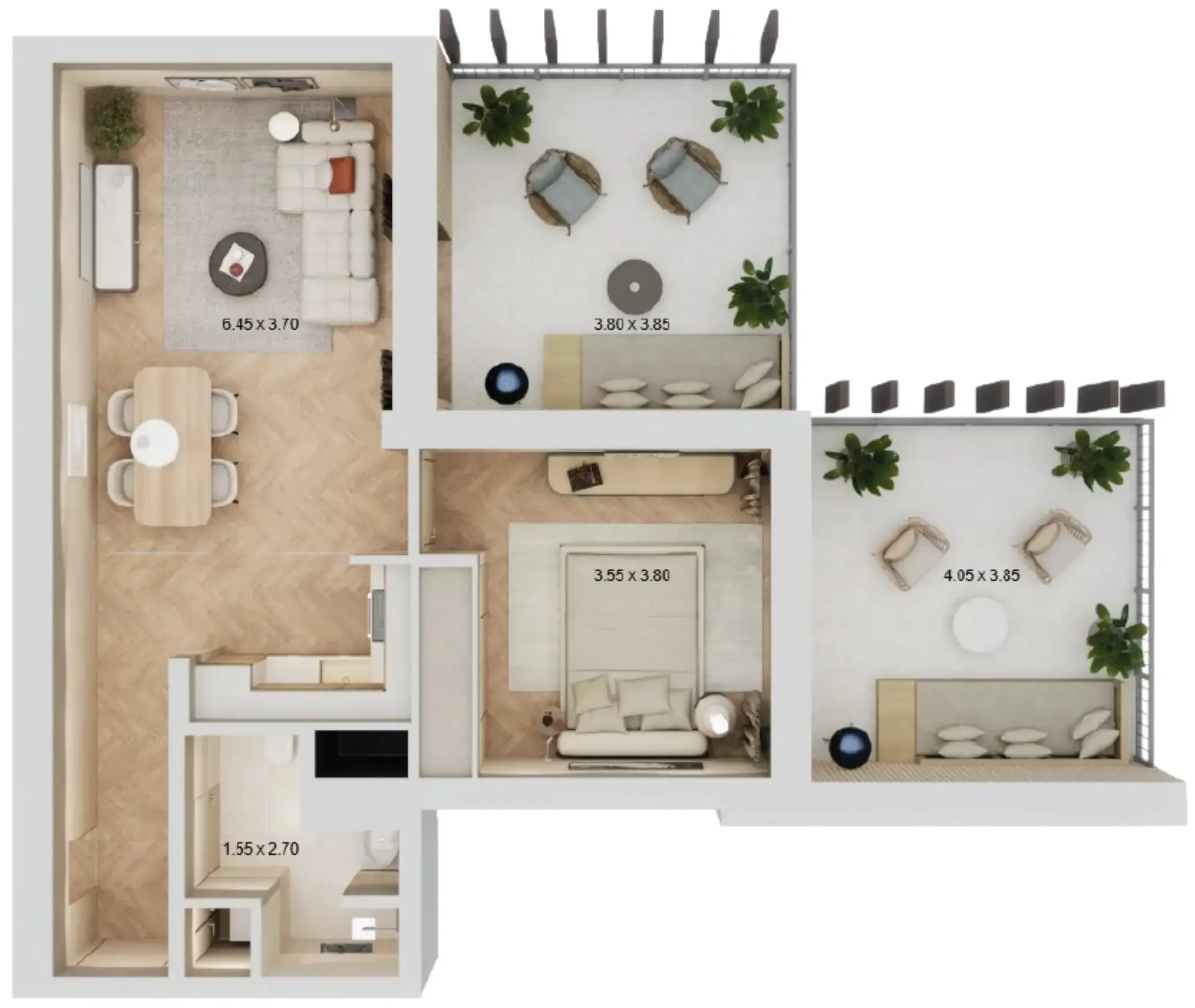 1 bedroom Apartments floor plan at Arisha Terraces