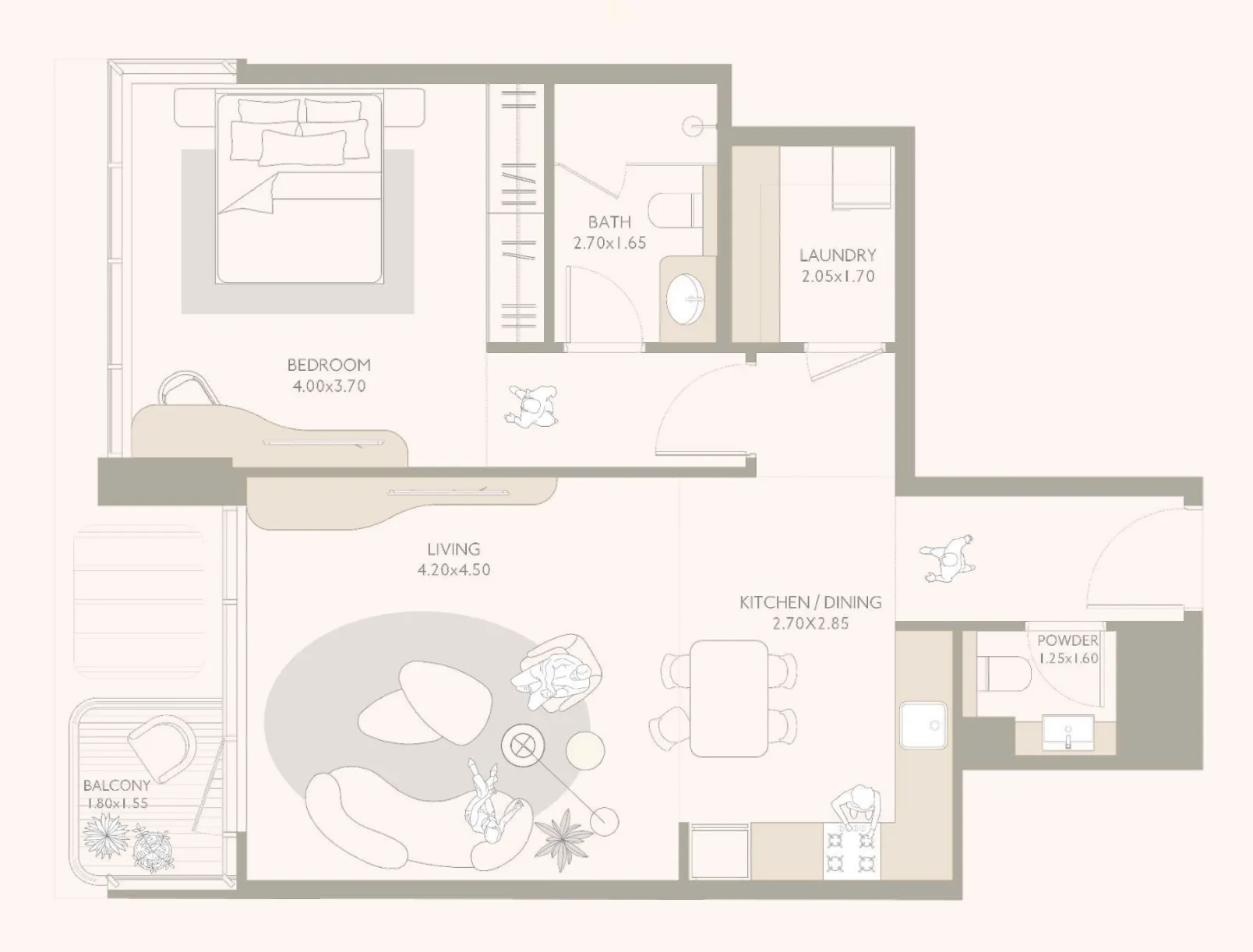 1 bedroom Apartments floor plan at Isla Private Residences