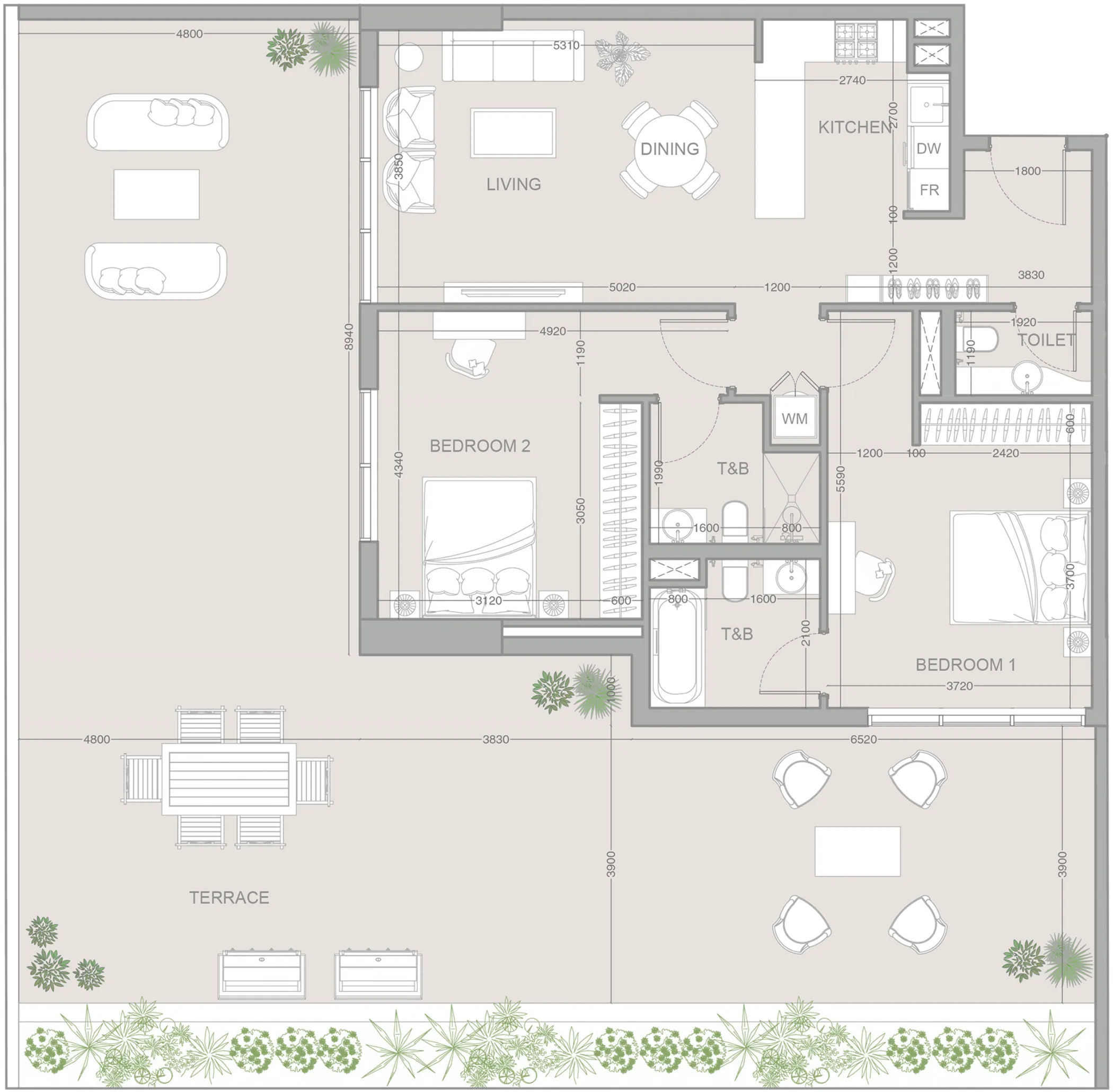 2 bedroom Apartments floor plan at V1STARA House