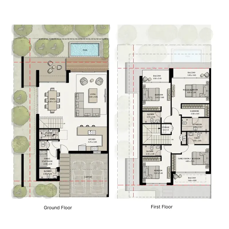 4 bedroom Townhouse floor plan at The View Island