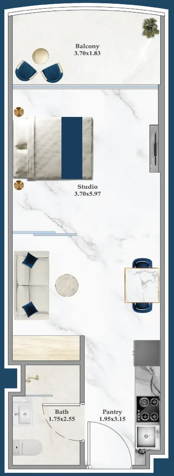 0 bedroom Apartments floor plan at Serenz