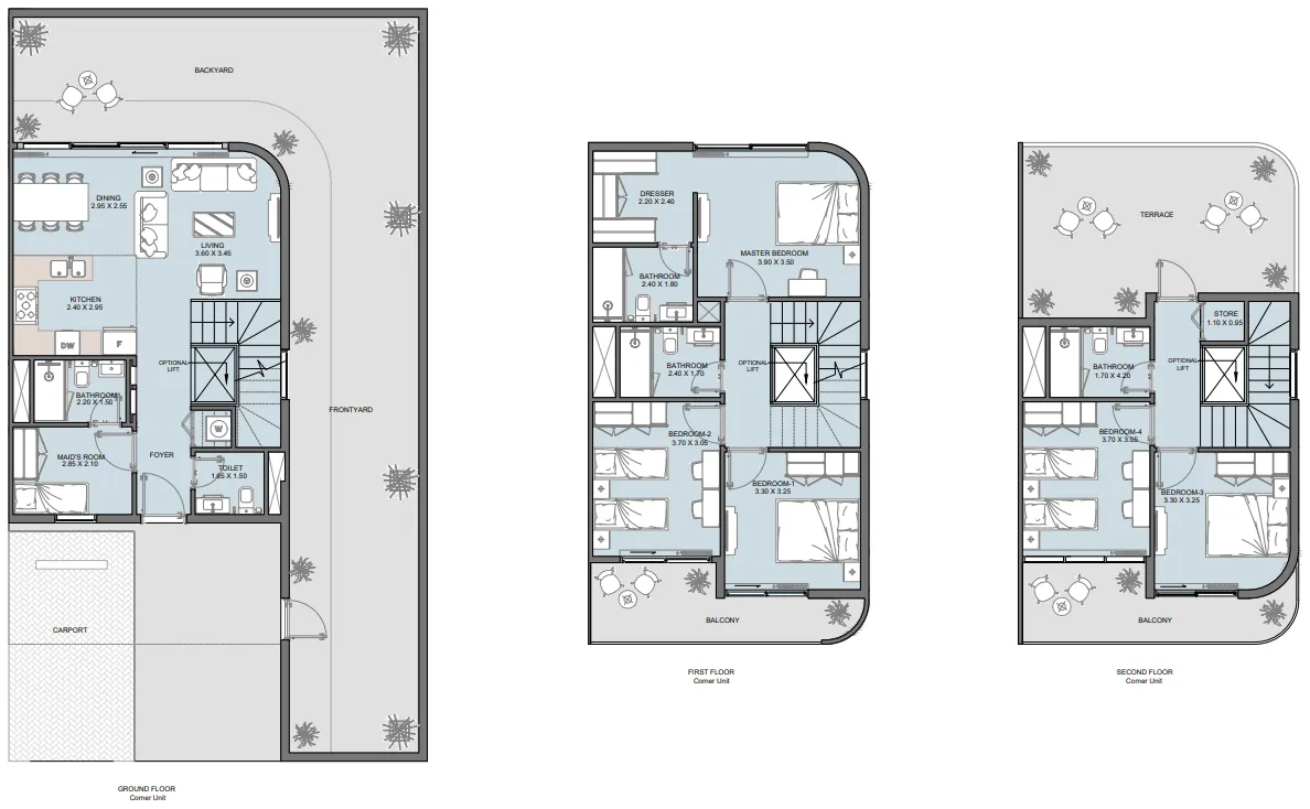 5 bedroom Townhouse floor plan at Taormina Village