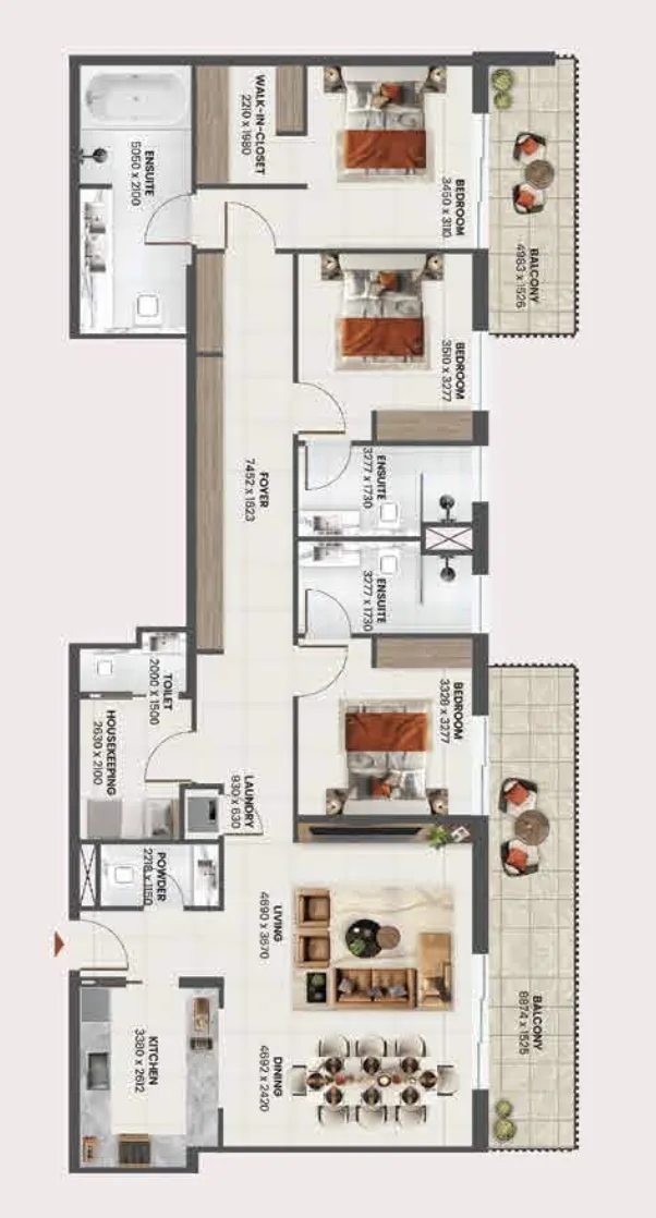 3.5 bedroom Apartments floor plan at Sunvale
