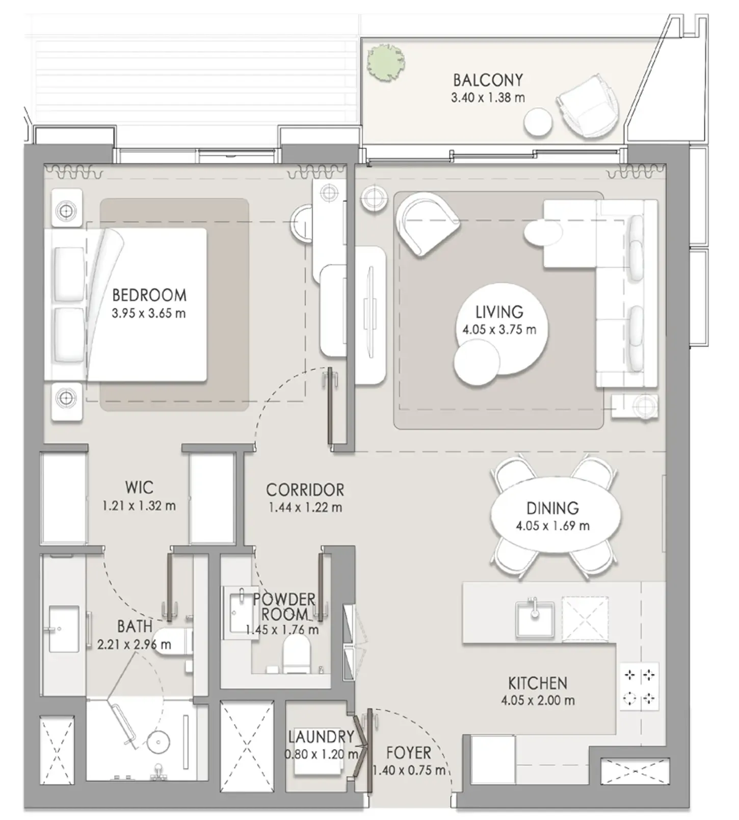 1 bedroom Apartments floor plan at City Walk Crestlane