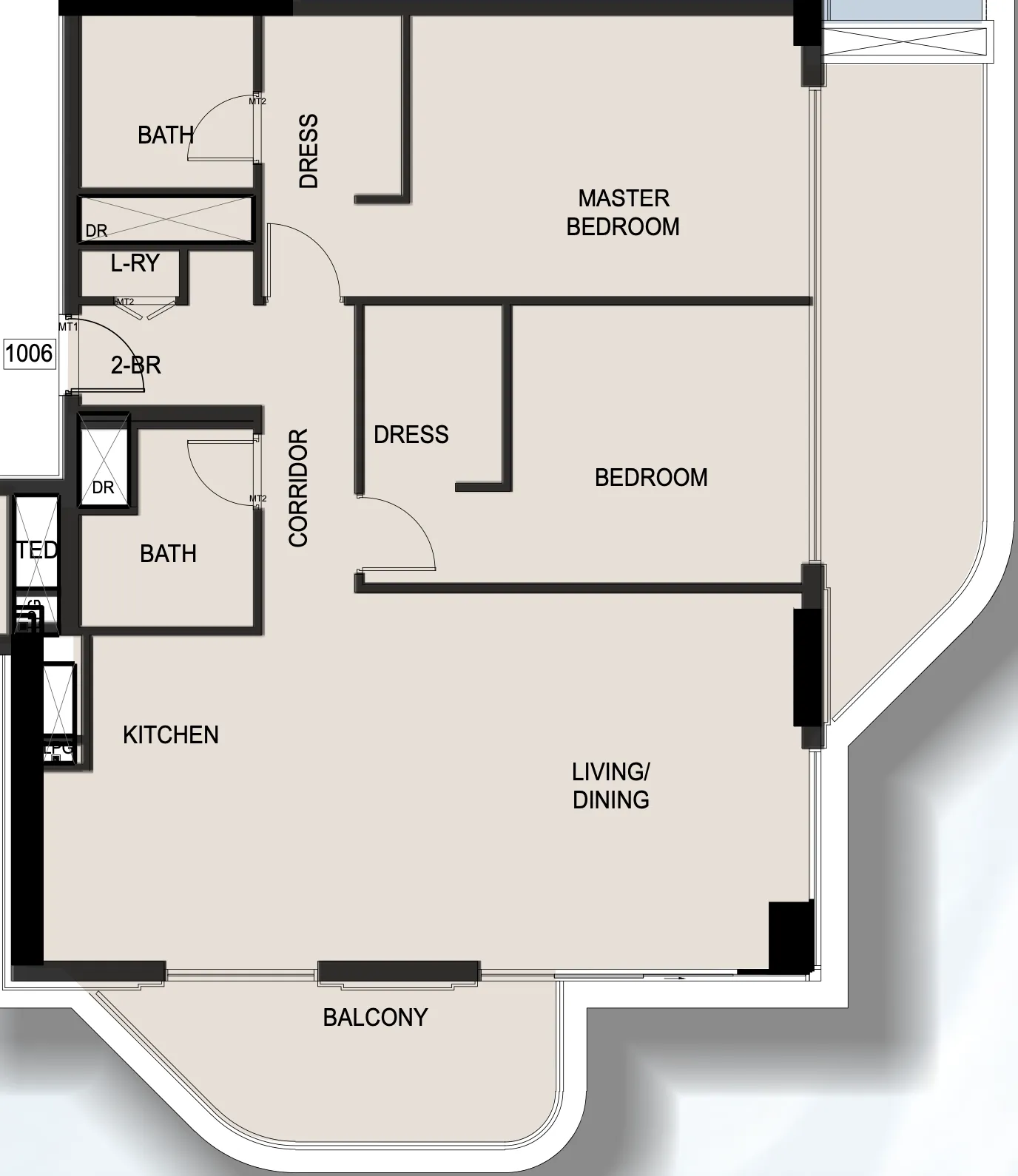 2 bedroom Apartments floor plan at Edgewater Residences 1, 2 and 3