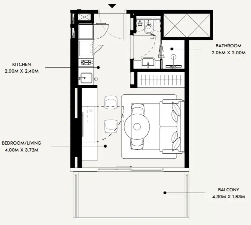 0 bedroom Apartments floor plan at Azizi David