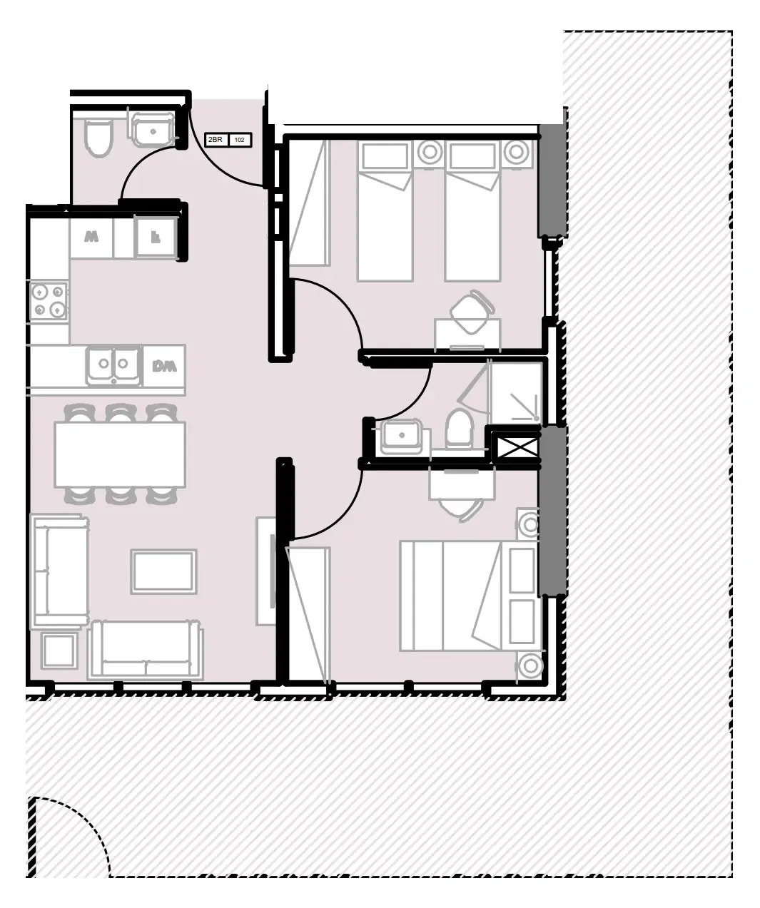 2 bedroom Apartments floor plan at Verdana III