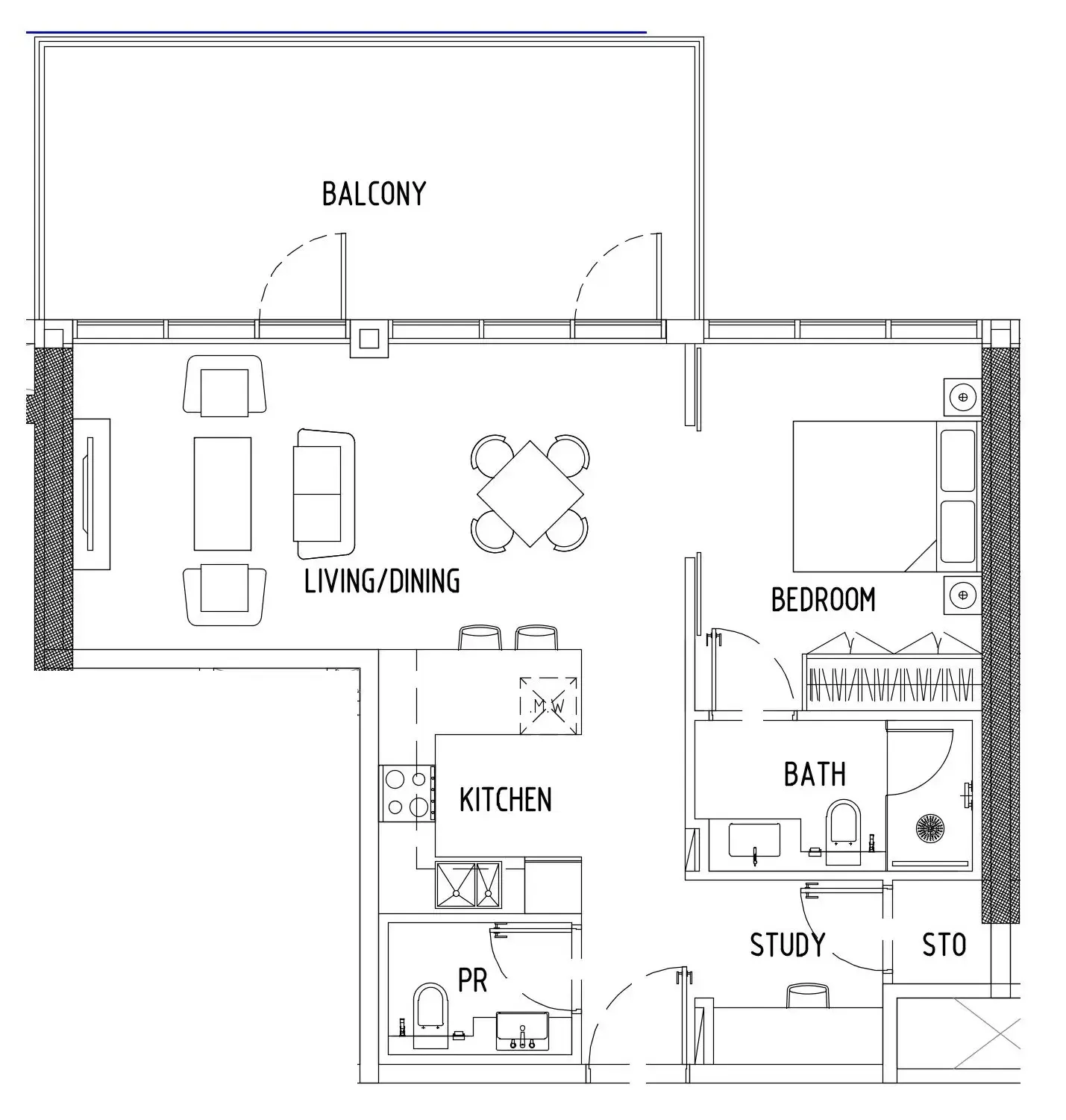 1 bedroom Apartments floor plan at Damac District