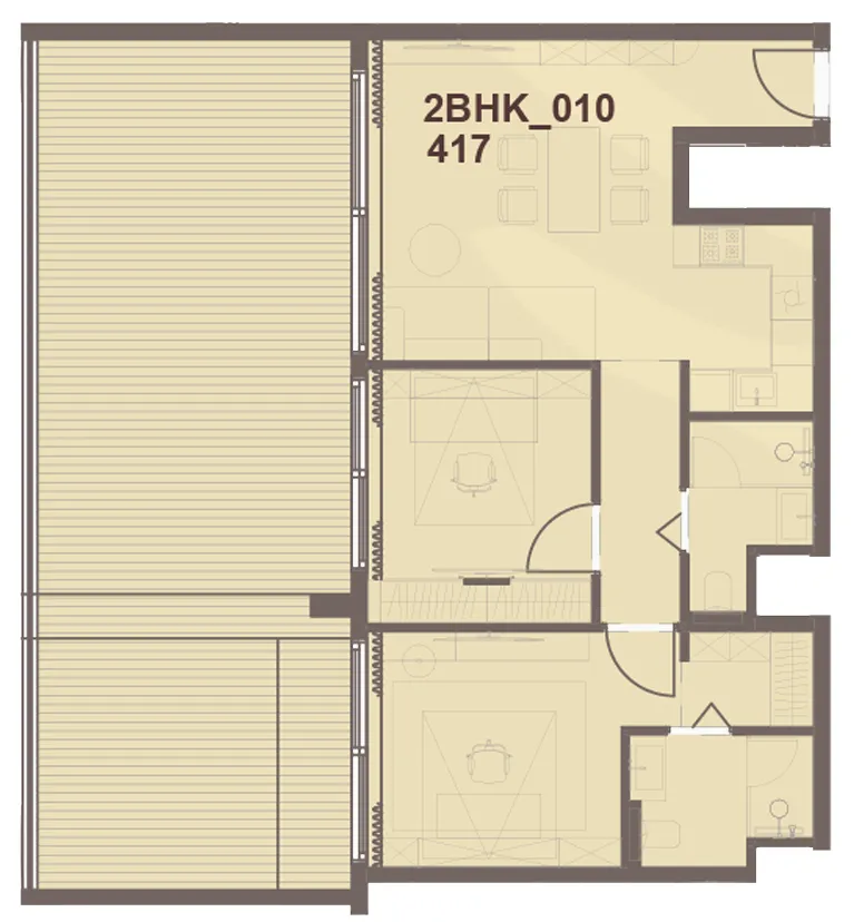 2 bedroom Apartments floor plan at J-Haus Residence